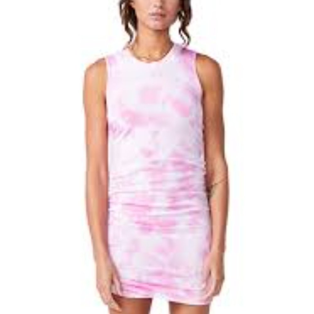 Monrow Hot Pink tie dye dress